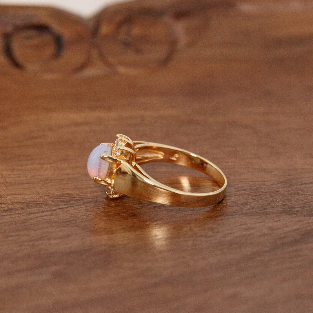 Vintage Oval Opal CZ Ring