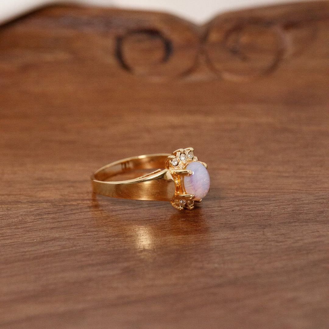 Vintage Oval Opal CZ Ring