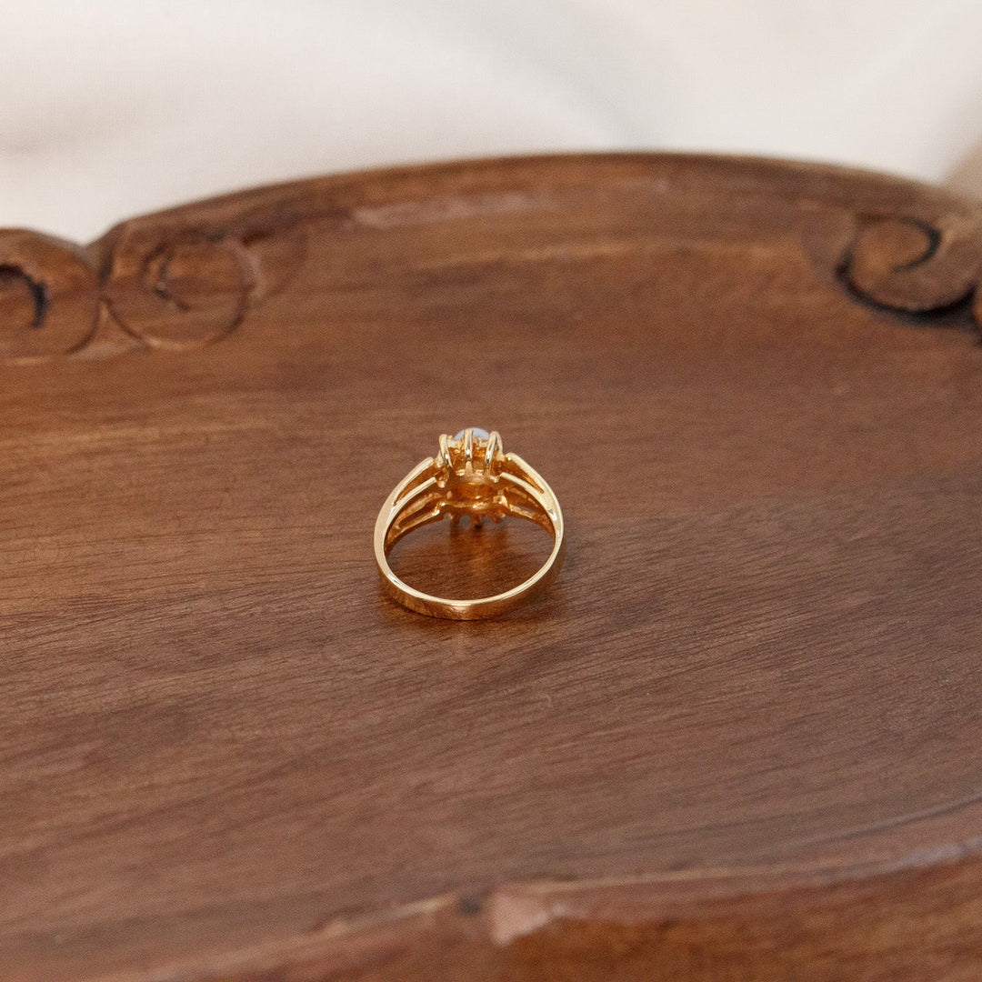 Vintage Oval Opal CZ Ring