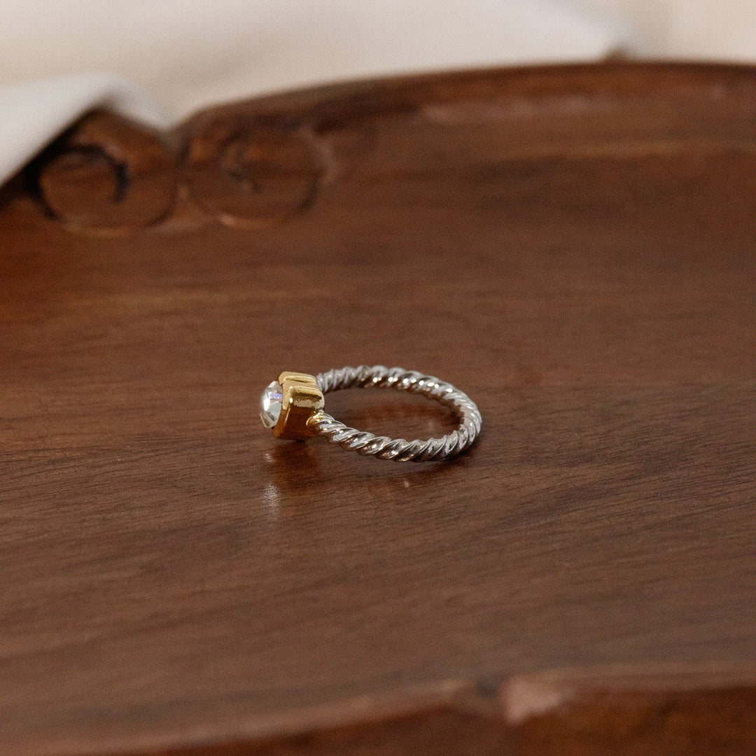 Vintage Two Toned Heart Ring