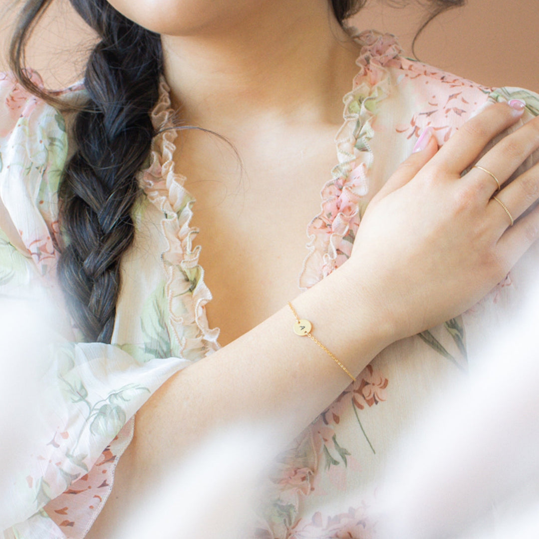 Dainty Initial Connector Bracelet