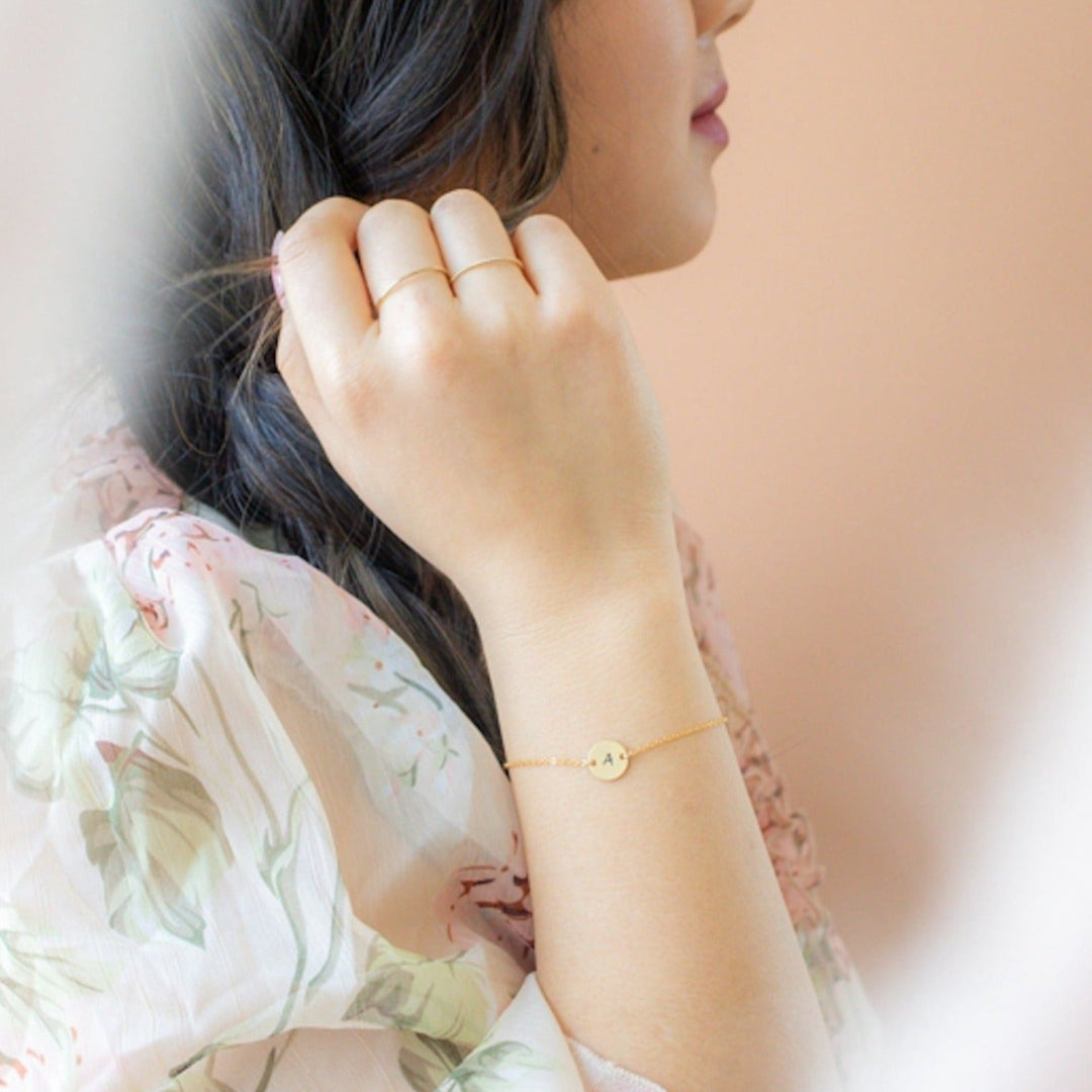 Dainty Initial Connector Bracelet