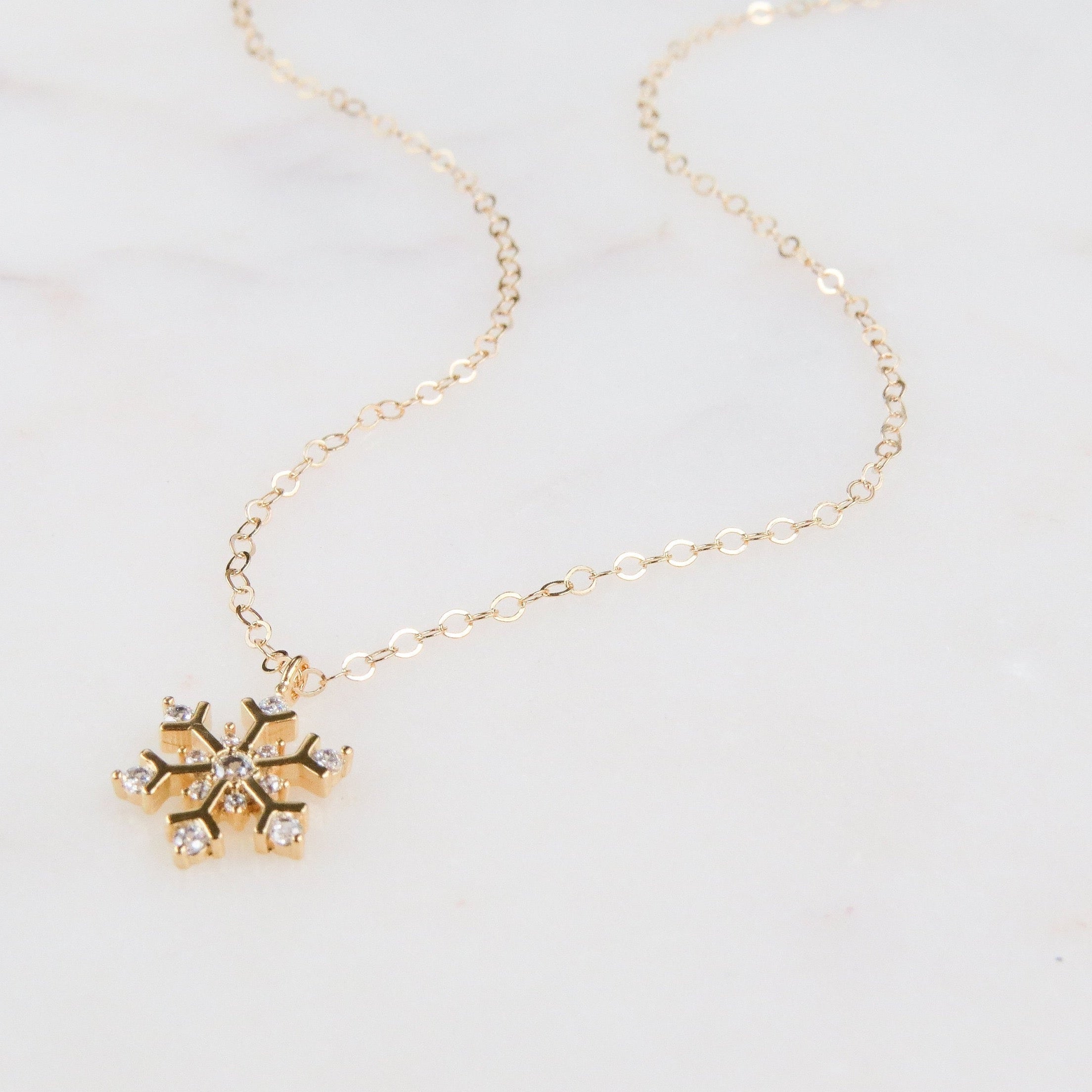 Dainty Sterling Silver Snowflake Necklace – Thrifty Goddess