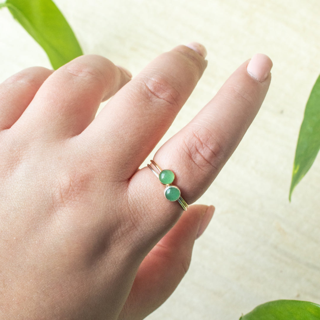 Bague en pierres précieuses d'aventurine