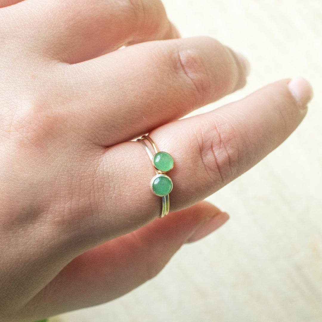 Bague en pierres précieuses d'aventurine
