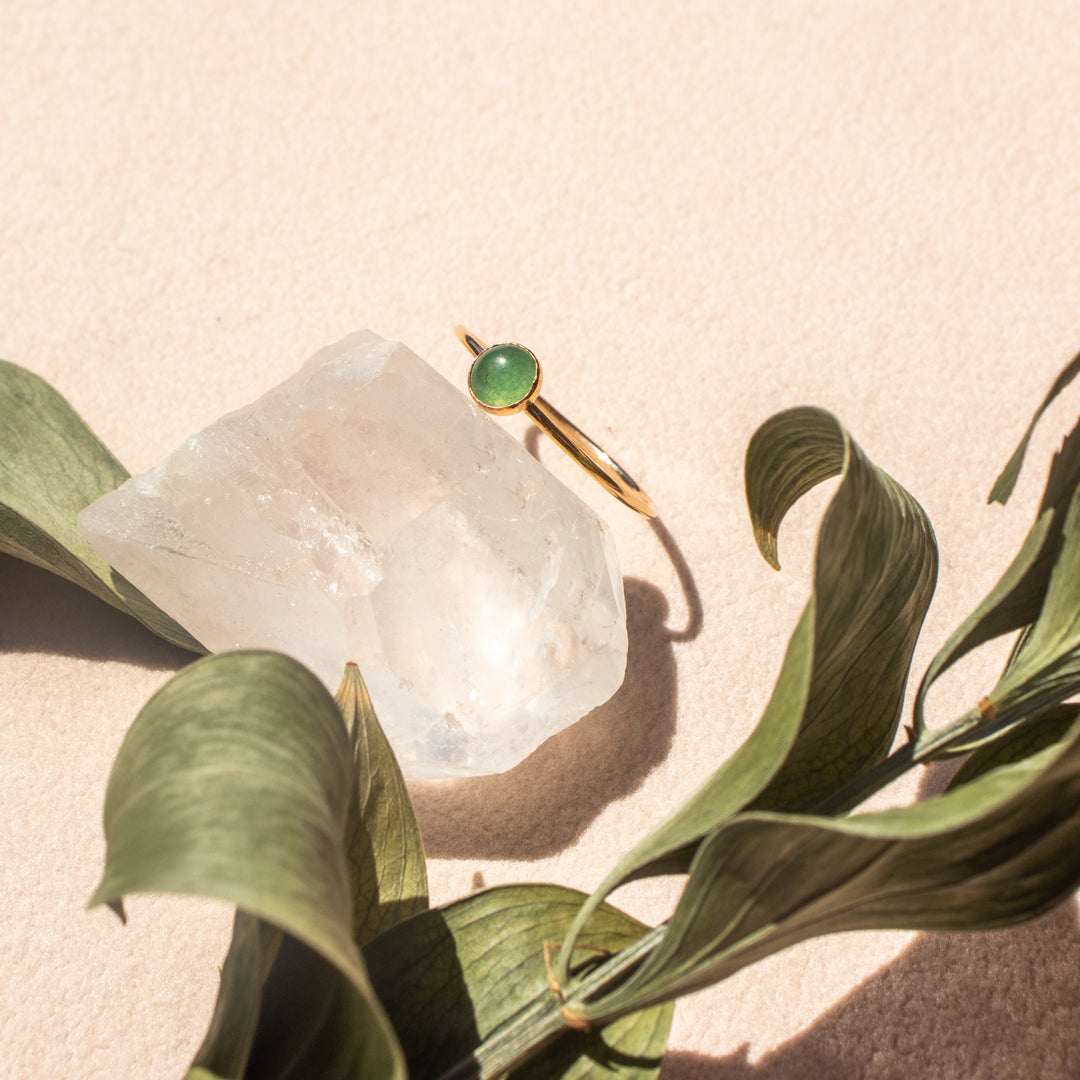 Bague en pierres précieuses d'aventurine