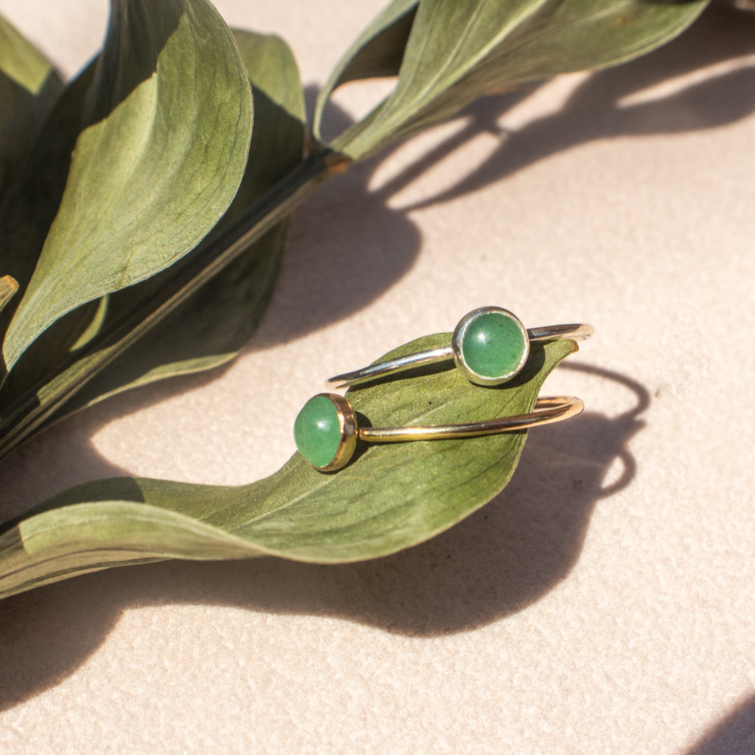 Bague en pierres précieuses d'aventurine