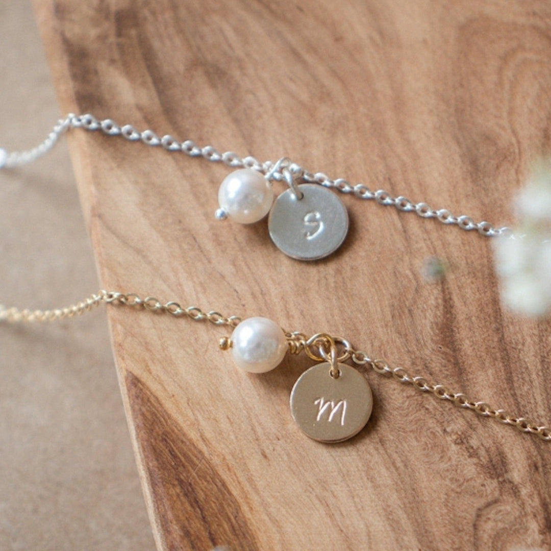 Bracelet Dainty Perle et Initiale