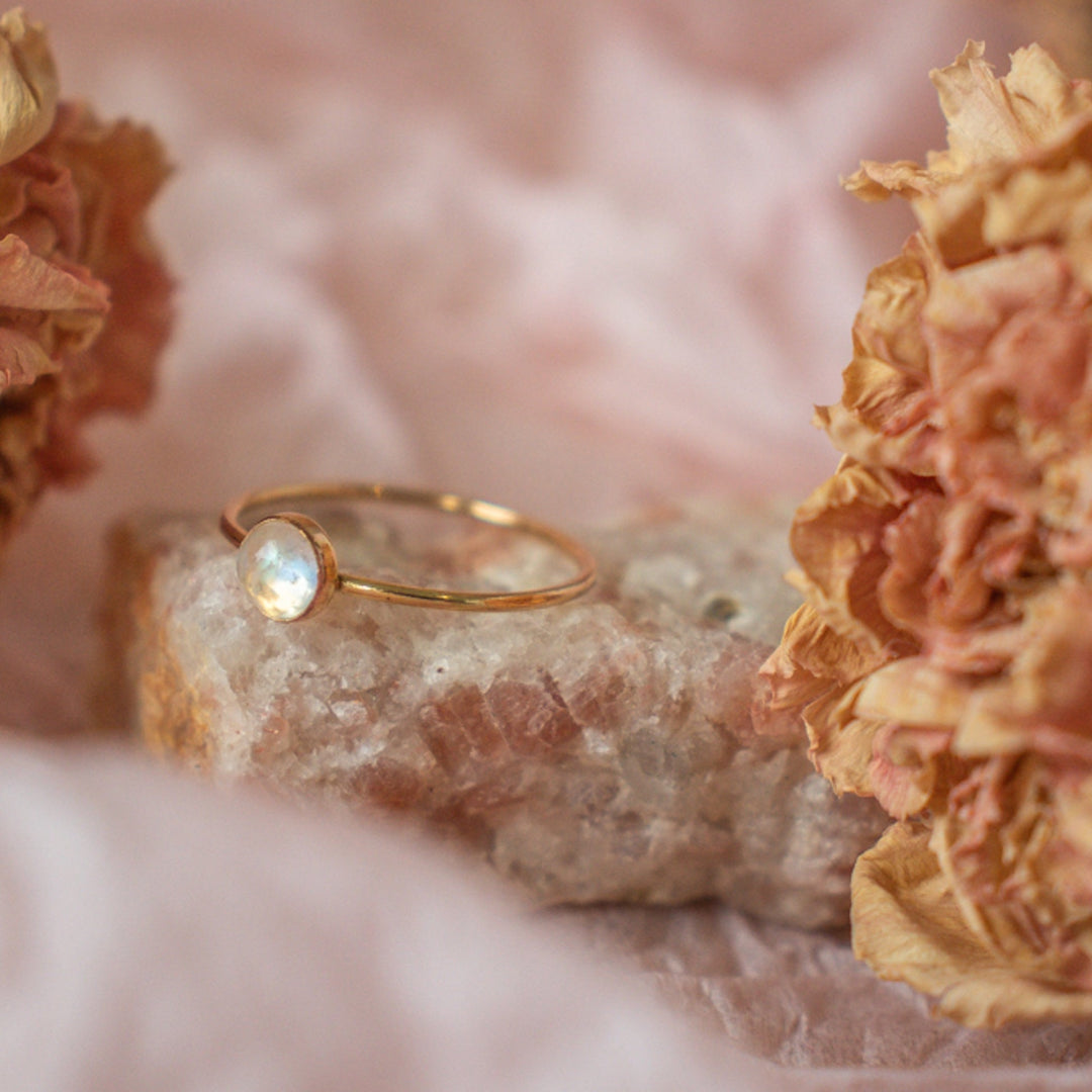 Anneau de pierre gemme de pierre de lune