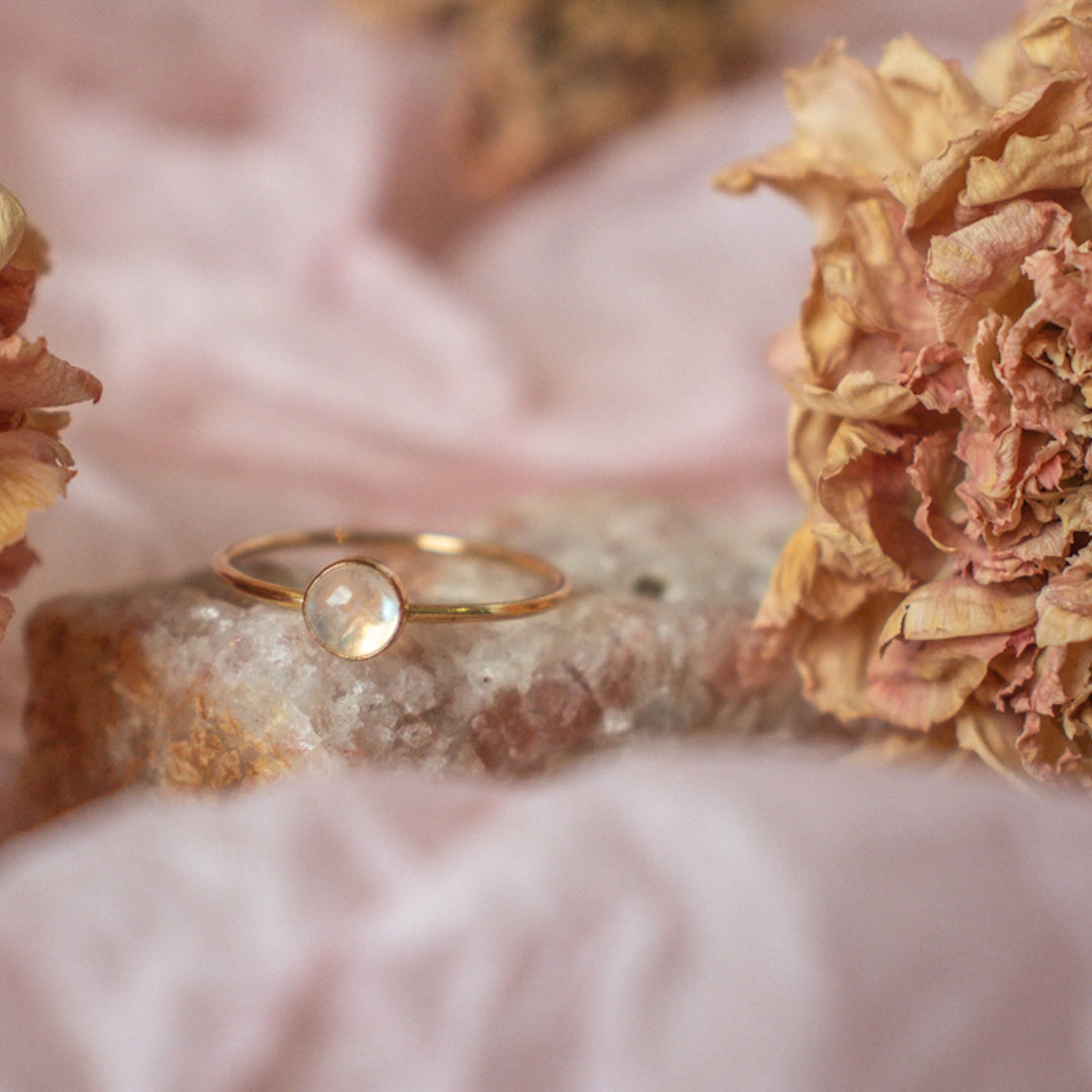 Anneau de pierre gemme de pierre de lune