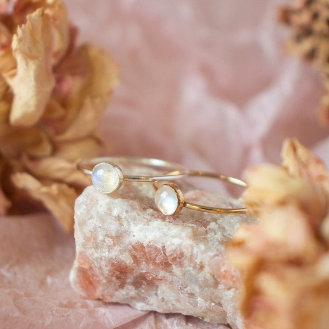 Anneau de pierre gemme de pierre de lune