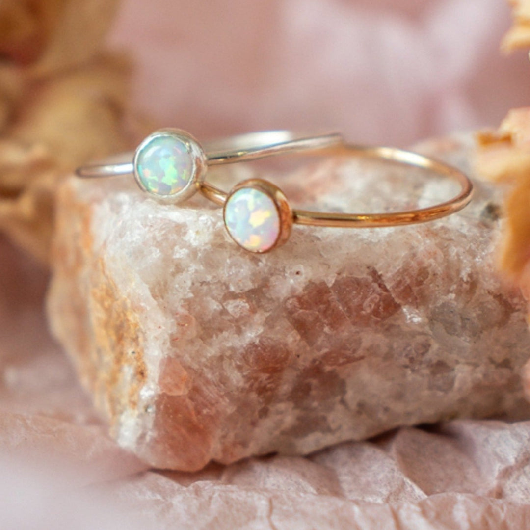 Anneau de pierre gemme d'opale