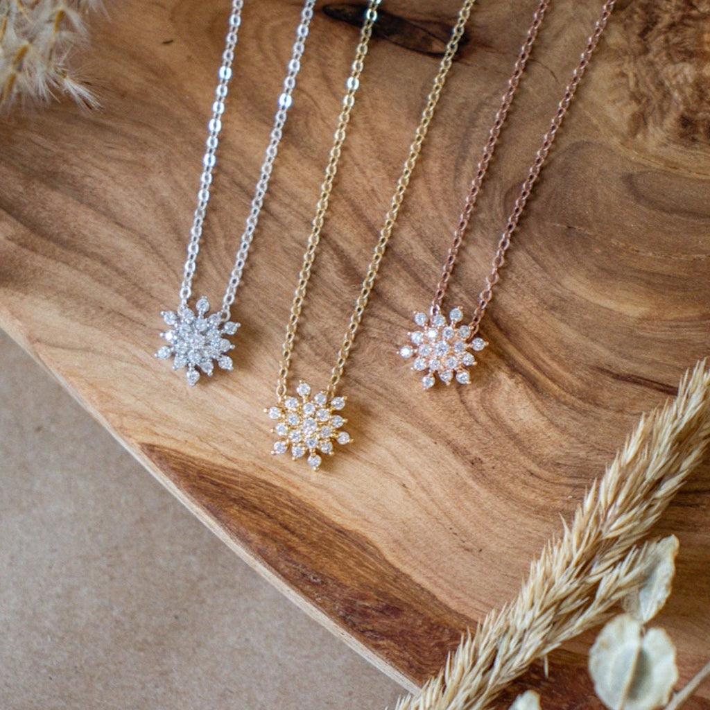 Swarovski diamond snowflake necklace. the perfect holiday necklace