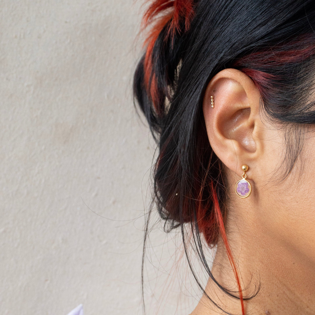Boucles d'oreilles en fleurs pressées Blossom