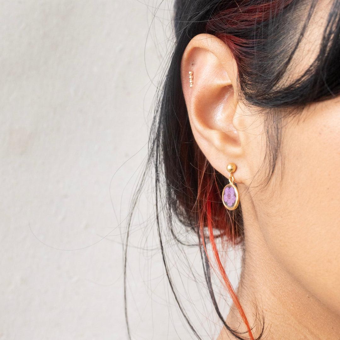 Boucles d'oreilles en fleurs pressées Blossom