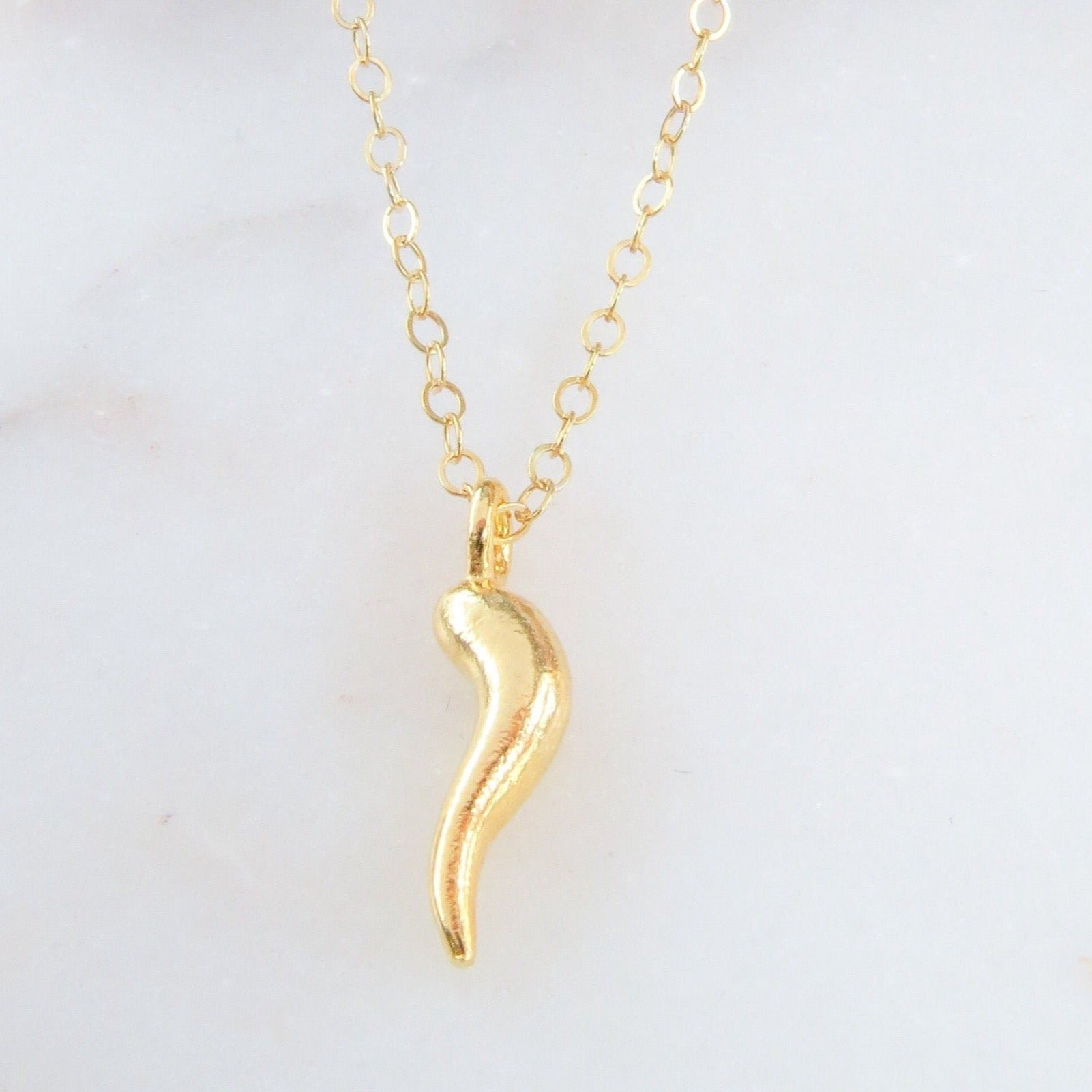Gold horn necklace top