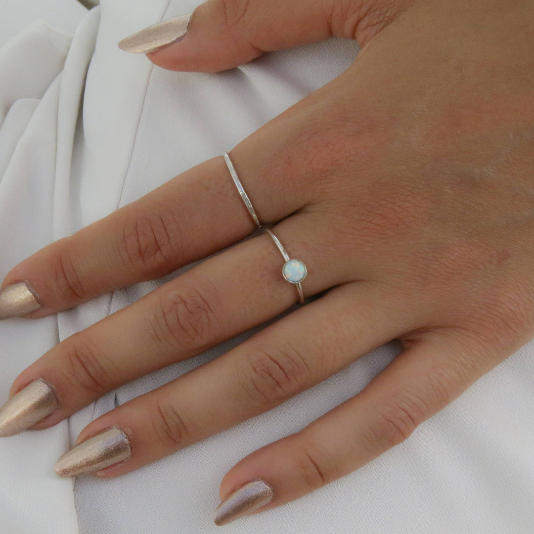 Anneau de pierre gemme d'opale