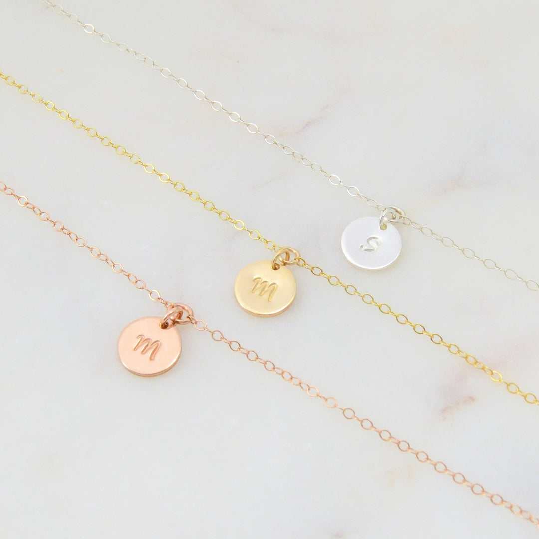 Tiny Initial Coin Bracelet