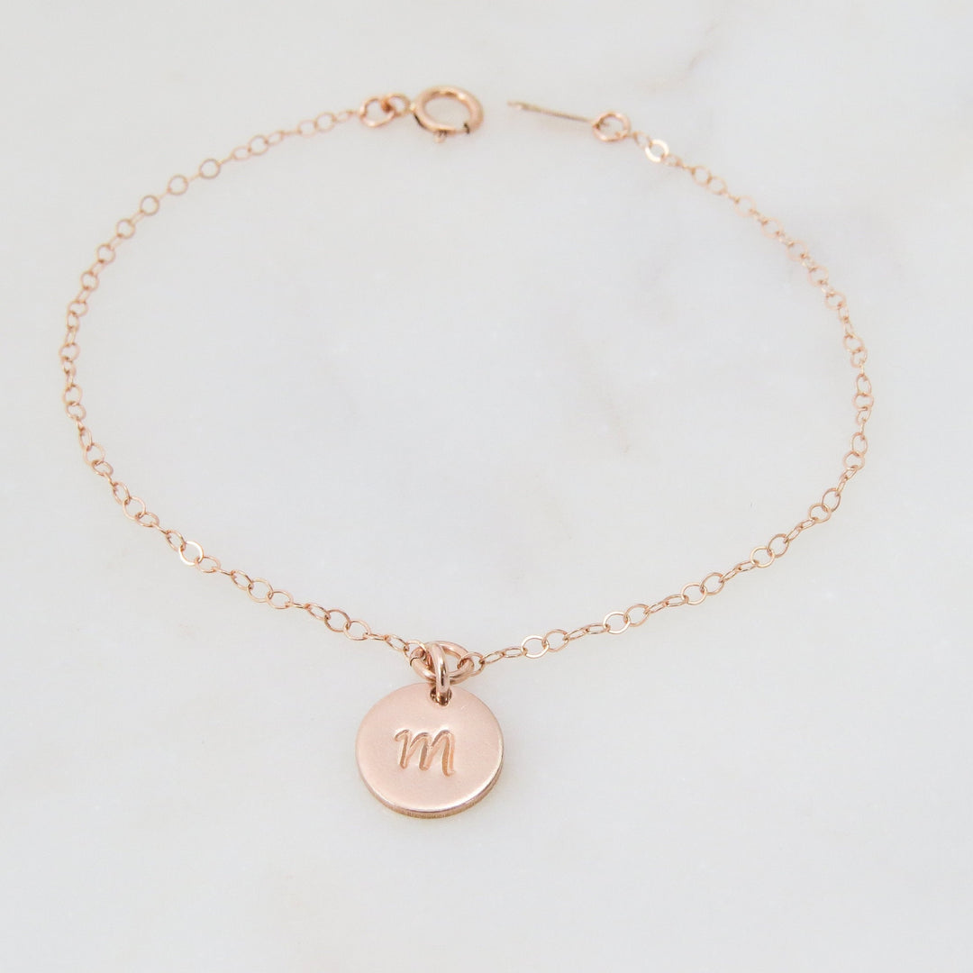 Tiny Initial Coin Bracelet