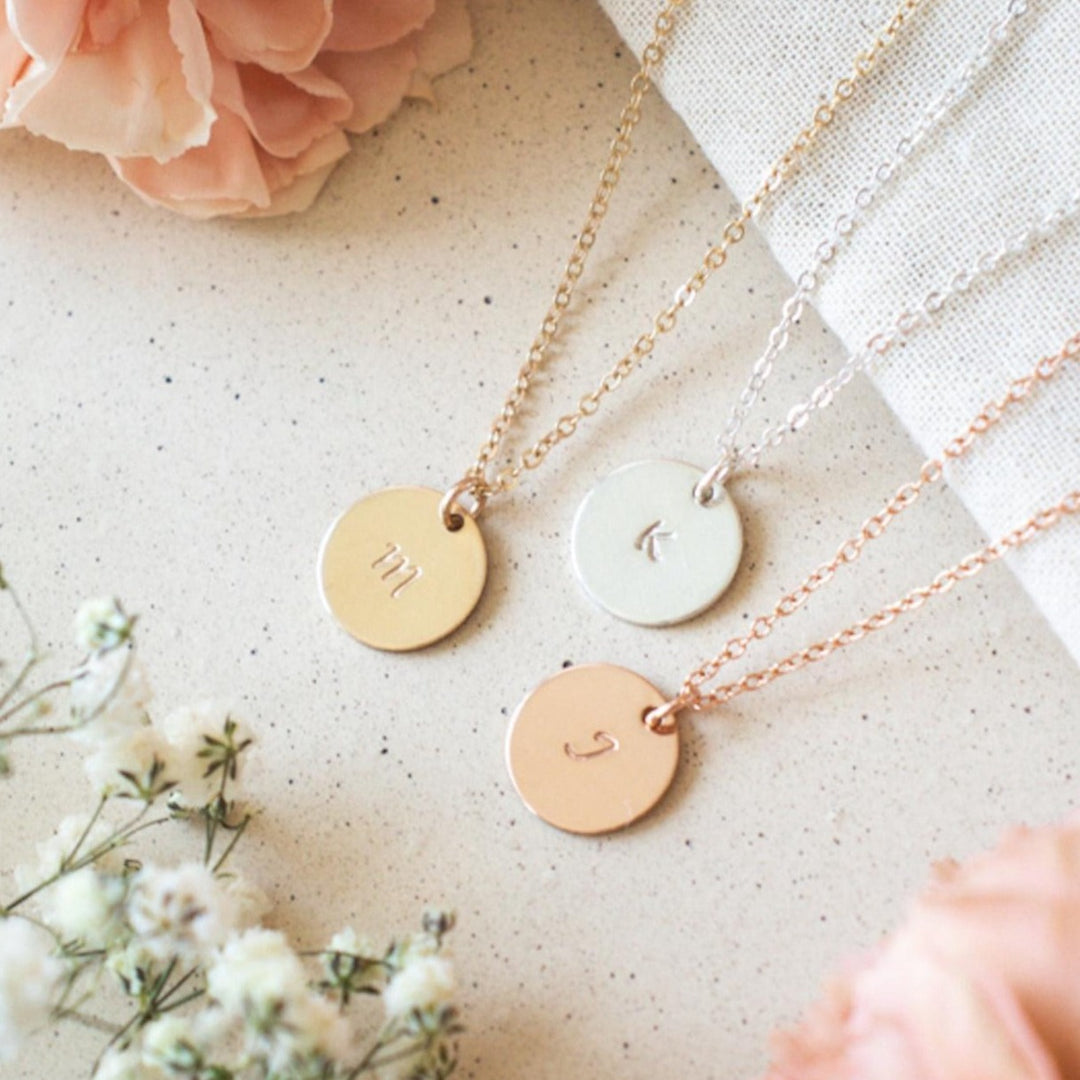 Initial Disc Necklace - Medium