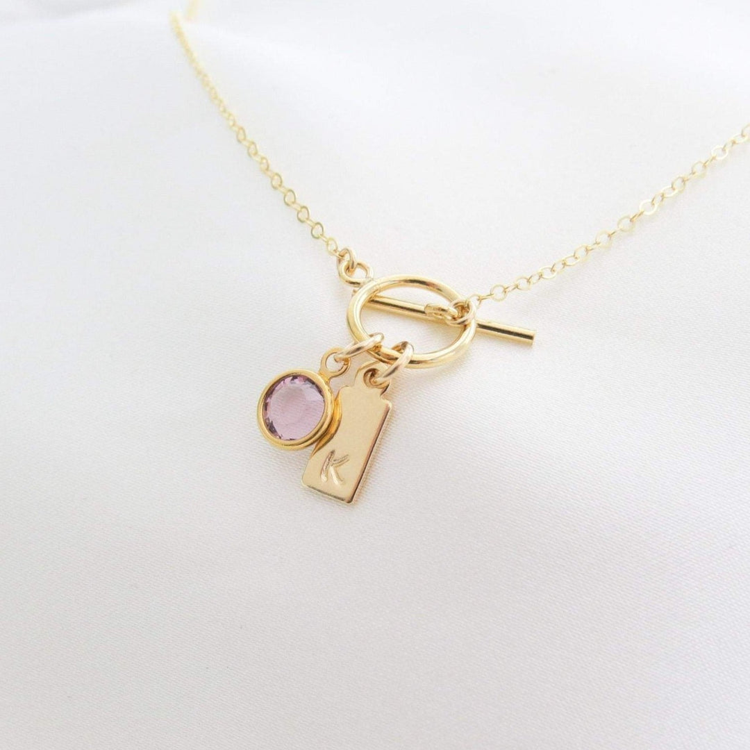 Collier Pierre de Naissance et Initiale Toggle