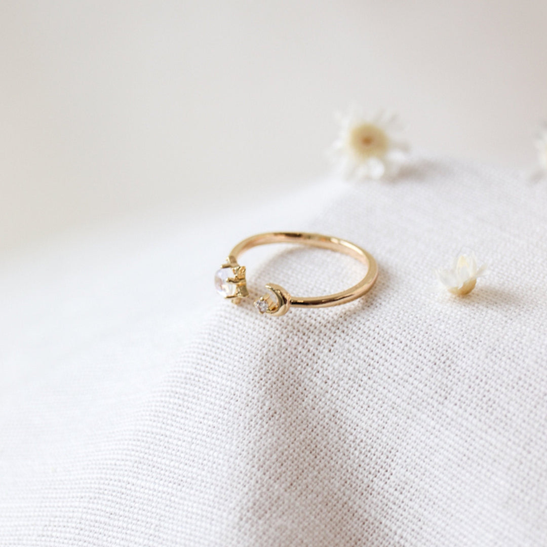 Moon and Star Ring
