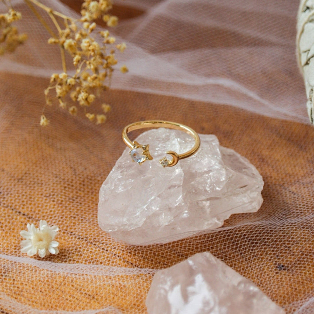 Moon and Star Ring