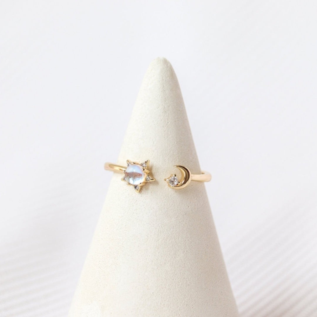 Moon and Star Ring