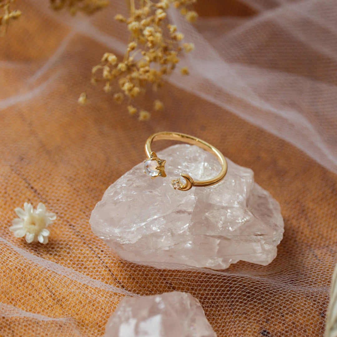 Moon and Star Ring