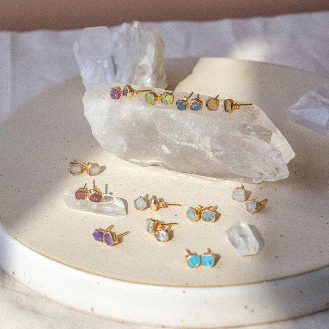 Raw Gemstone Earrings - Terra