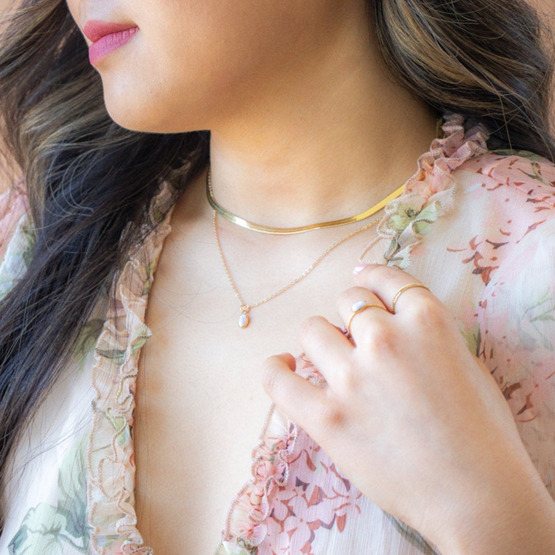 Oval Opal Gemstone Necklace