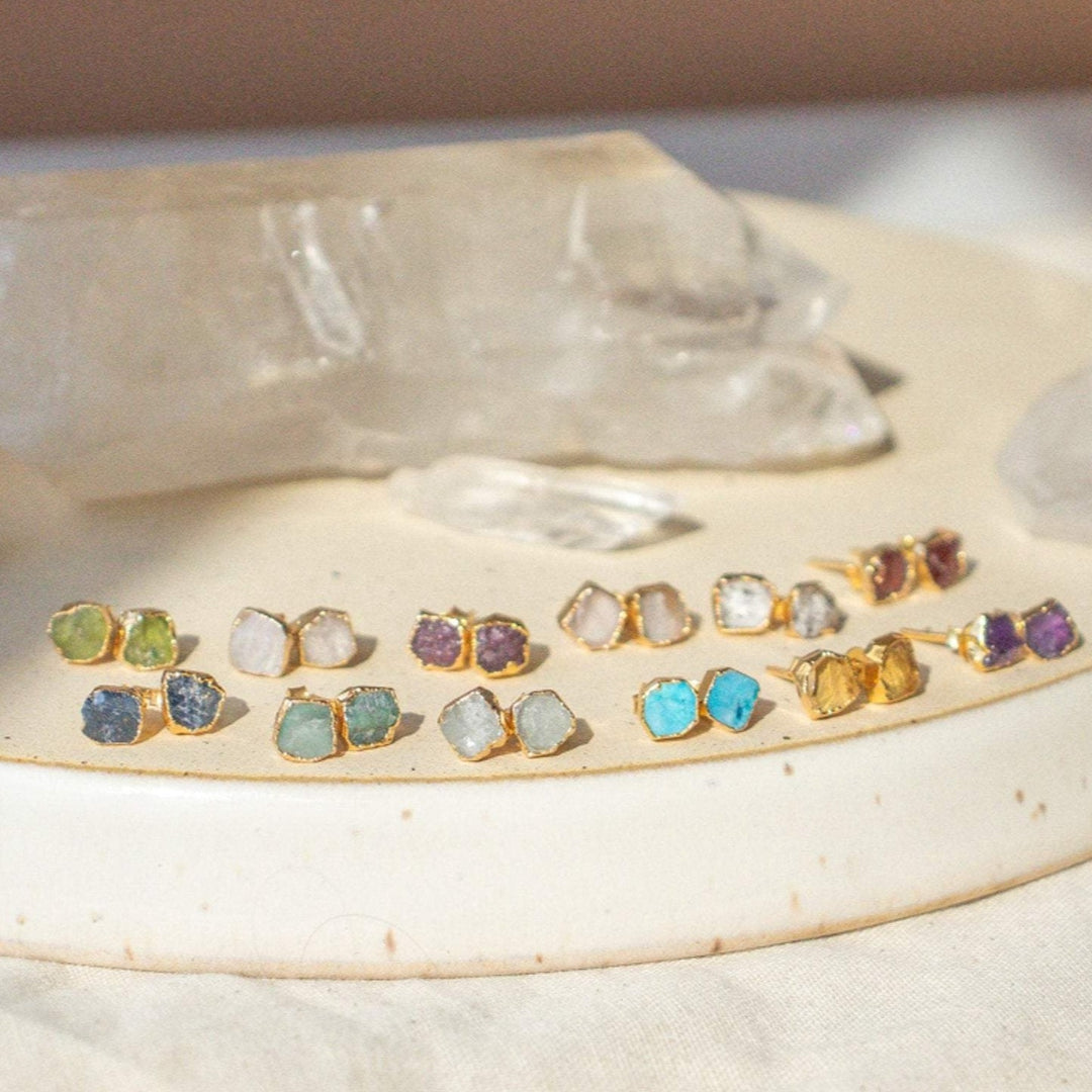 Raw Gemstone Earrings - Terra